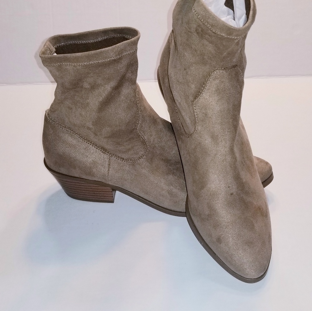 Suede Metallic Leather Fashion Ankle Boots